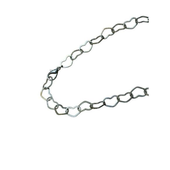 Murano Glass Italy Green Glass Heart Pendant Necklace Silver Tone Heart Chain - Picture 6 of 6